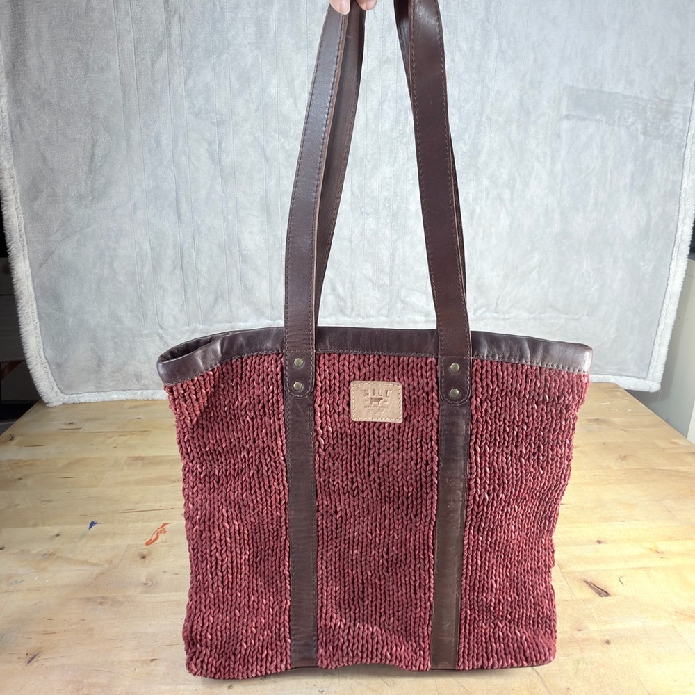 Will Leather Goods Red and Brown Tote